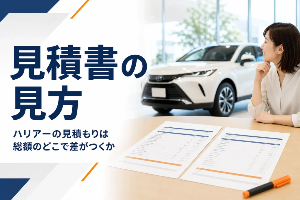 ハリアーの見積もりの見方を解説する記事のアイキャッチ