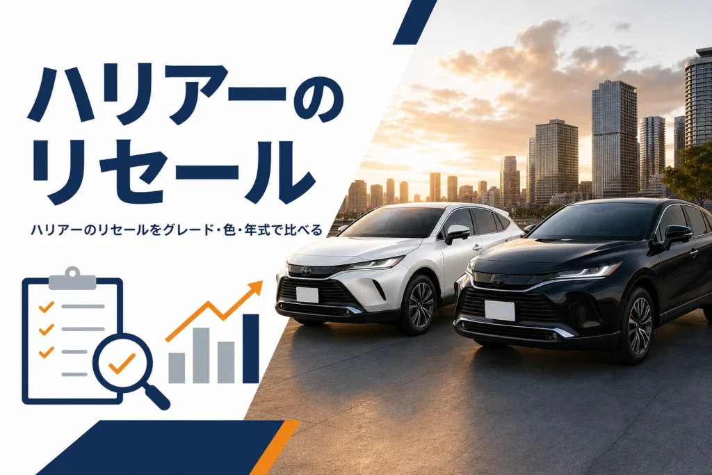ハリアーのリセールバリューをグレードと色で比べるイメージ