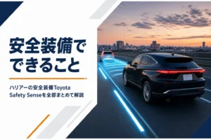 ハリアーの安全装備Toyota Safety Senseでできることを示したアイキャッチ