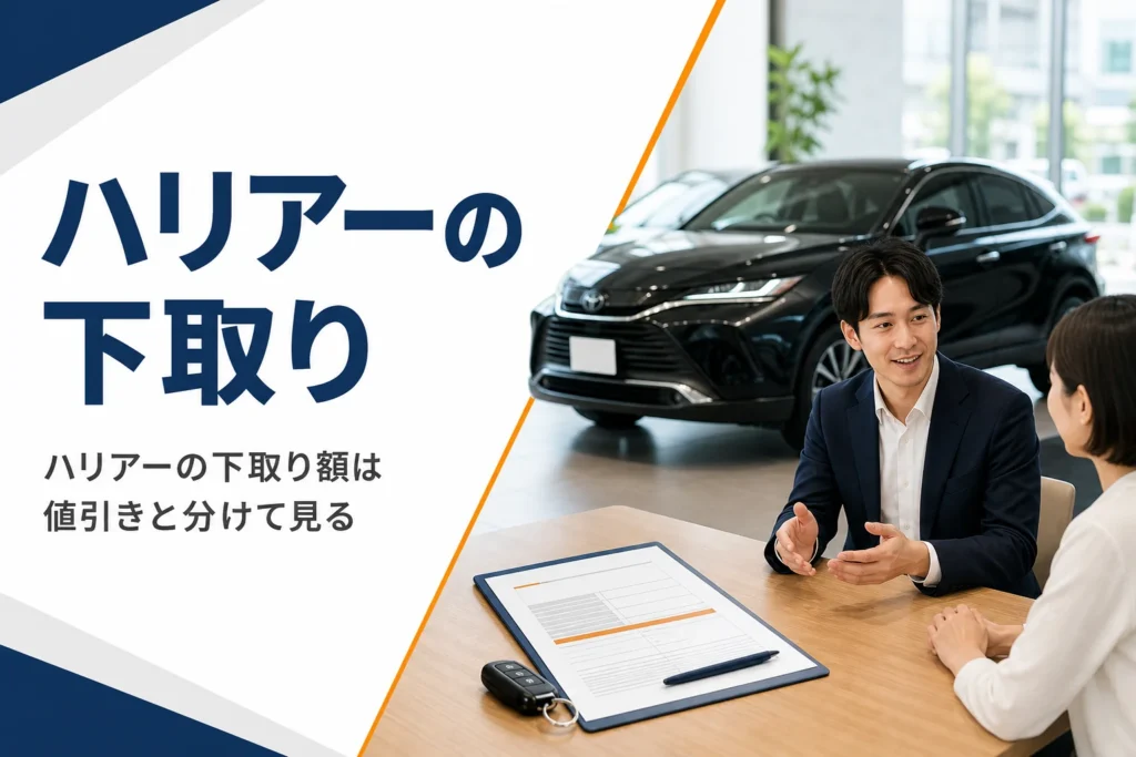 ハリアーの下取りの見積書を確かめるイメージ