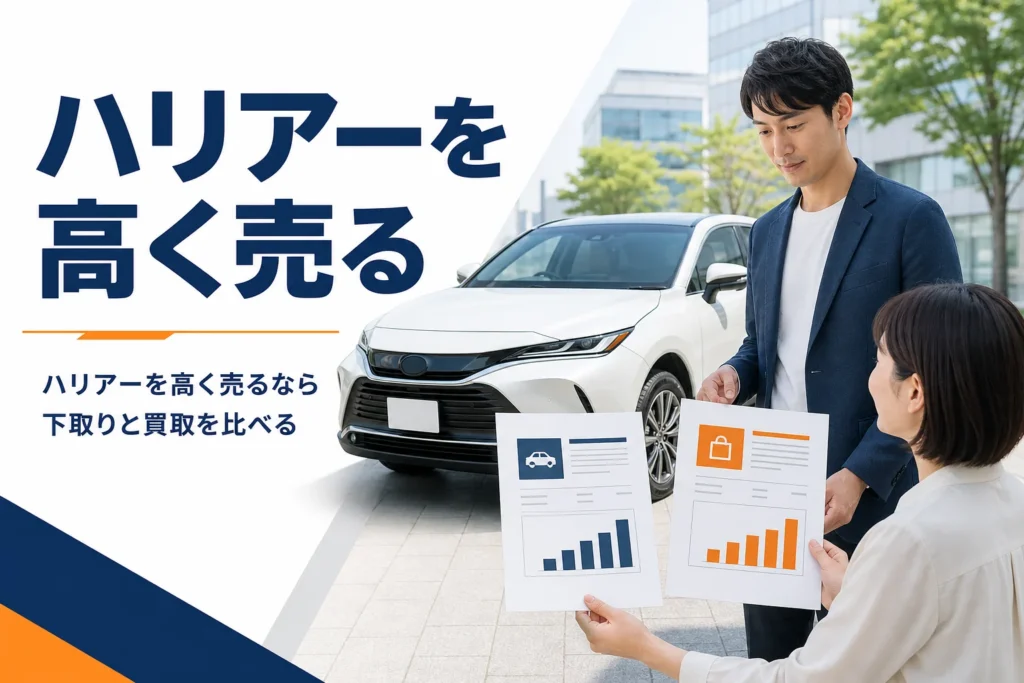 ハリアーの下取りと買取の金額を比べるイメージ