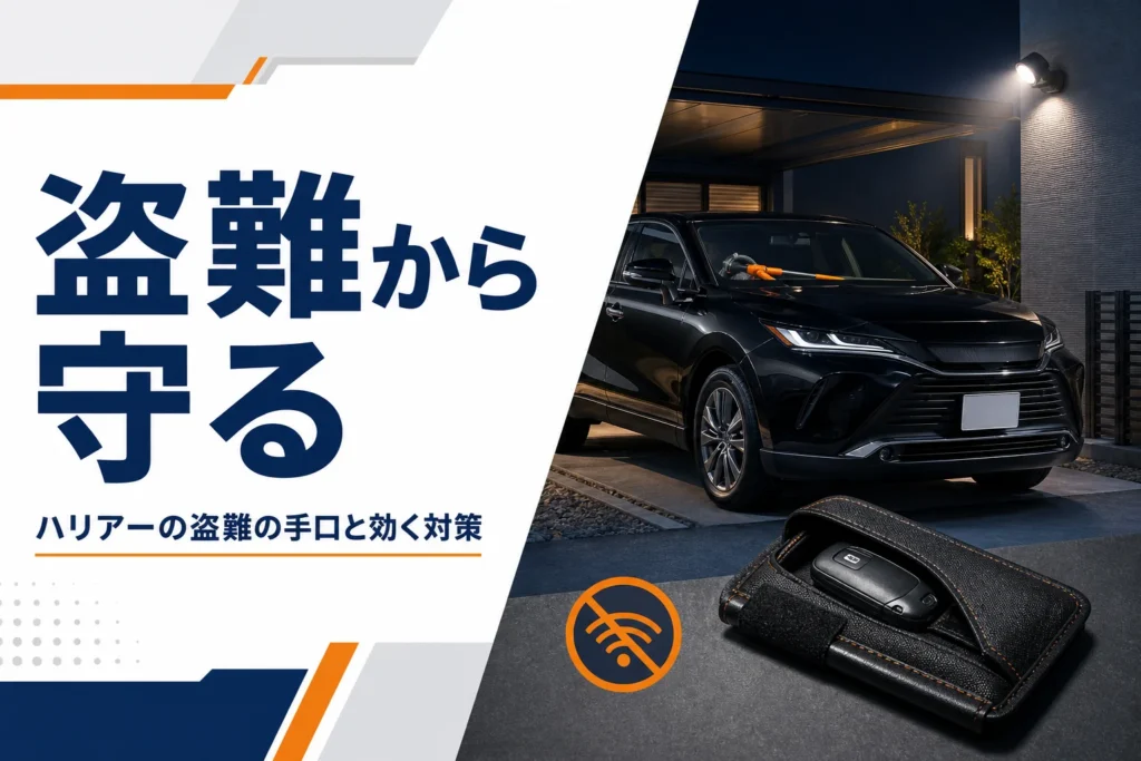 ハリアーの盗難対策をイメージしたアイキャッチ