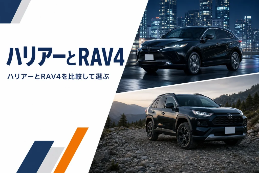 都市型SUVとアウトドア向けSUVを並べて比べるイメージ