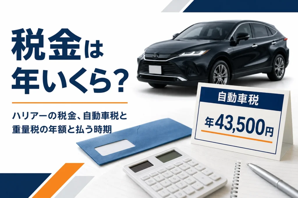 ハリアーの自動車税と重量税を確かめるイメージのアイキャッチ